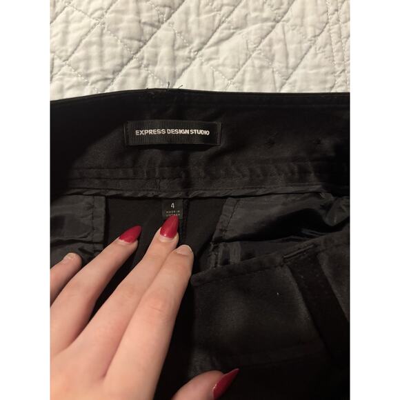 Express Design Studio Womens Cotton Mid Rise Black Shorts Size 4 Y2K Vintage - Picture 3 of 3